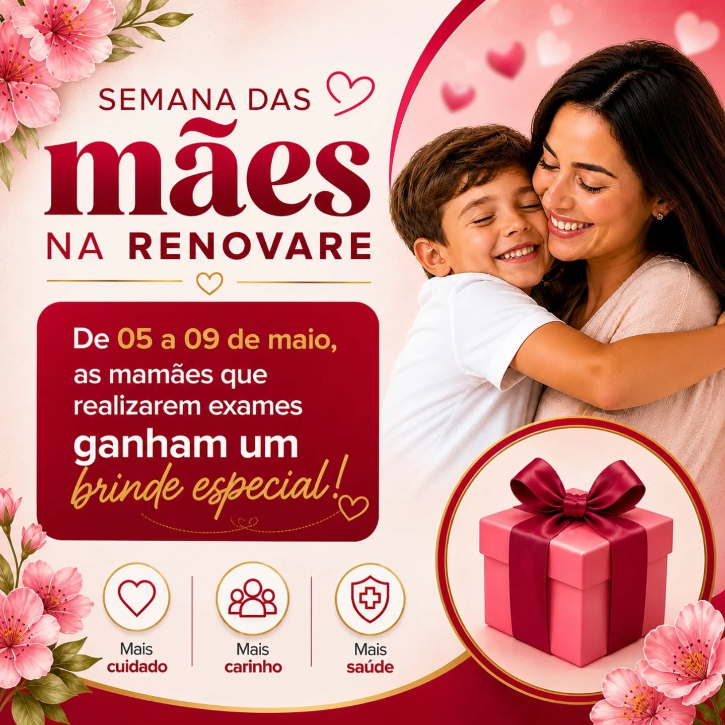 Nesta Semana das Mães, na Renovare, queremos celebrar não apenas o seu dia, mas toda a dedicação que você entrega ao mundo. 

Para retribuir esse carinho, preparamos uma surpresa: de 05 a 09 de maio, as mamães que realizarem seus exames na unidade de Jataí ganham um brinde especial! x}

Cuidar de você ? o nosso jeito de dizer "obrigado" por tudo. Venha colocar seus exames em dia com o cuidado e a excelência que você merece. Esperamos por você! 

Agende seu horário pelo link na bio ou entre em contato pelo telefone: (64) 9 9928-3989